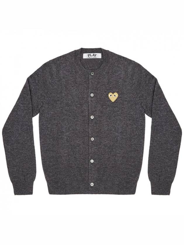 Gold Heart Wappen Wool Cardigan Grey - COMME DES GARCONS - BALAAN 2