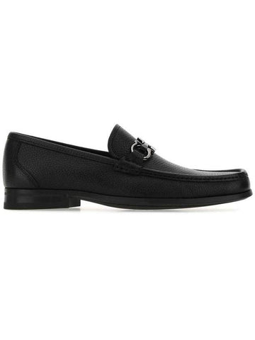 Gancini Suede Moccasin Loafers Black - SALVATORE FERRAGAMO - BALAAN 1