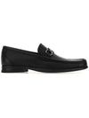 Gancini Suede Moccasin Loafers Black - SALVATORE FERRAGAMO - BALAAN 1