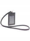 Saffiano Logo Case Necklace Card Wallet Grey - PRADA - BALAAN 4