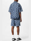 Monogram Printed Denim Short Sleeve Shirt Indigo - LOUIS VUITTON - BALAAN 5