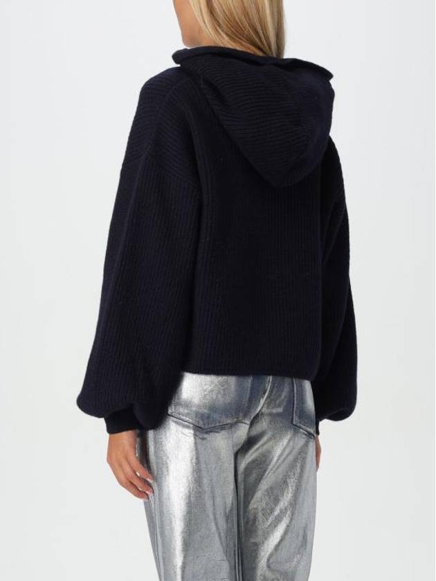 Wool Cashmere Biscuit Hooded Knit Top Navy - MSGM - BALAAN 3