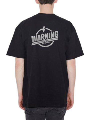 Warning Thunder Reflective Short Sleeve T Shirt Black - AOX - BALAAN 1