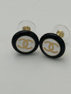 CC logo earrings two tone round black white ABC997 - CHANEL - BALAAN 4