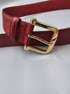 GG Microsima Leather Belt Red 281548 - GUCCI - BALAAN 5