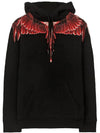 Ghost Wing Cotton Hoodie Black - MARCELO BURLON - BALAAN 1