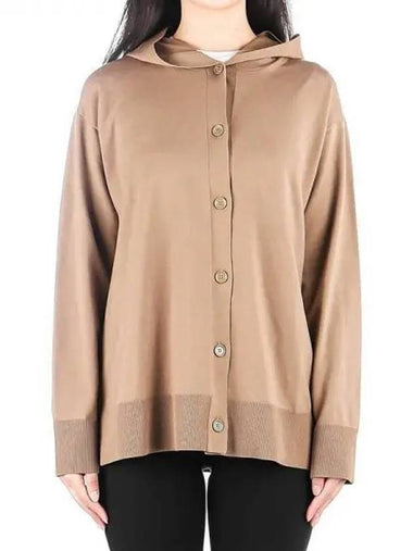 Women s Hooded Knit Cardigan 93460229650 PORDOI 003 Brown 270864 - MAX MARA - BALAAN 1