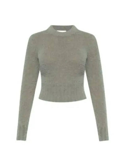 Brushed Round Neck Knit Top Grey - AMI - BALAAN 2