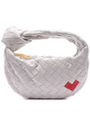 Intrecciato Heart Detail Leather Tote Bag White - BOTTEGA VENETA - BALAAN 3