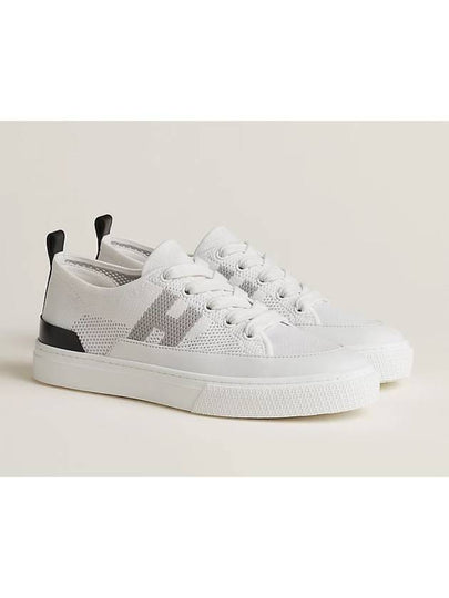 Deep Knit Calfskin Low Top Sneakers Blanc - HERMES - BALAAN 2