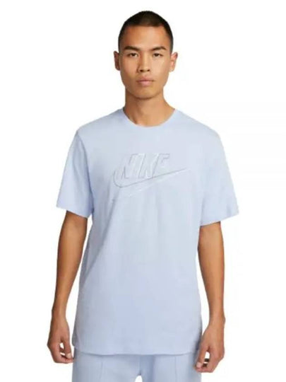 Sportswear Logo Print Club Short Sleeve T-Shirt Light Blue - NIKE - BALAAN 2