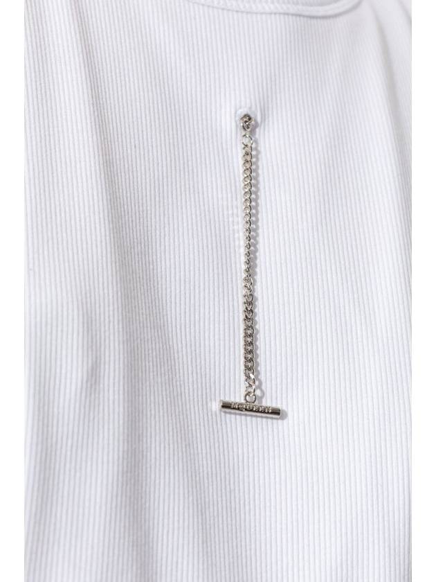 Alexander McQueen Round Neck Top, Women's, White - ALEXANDER MCQUEEN - BALAAN 5