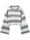 Blur Striped Crop Knit Top Grey - HIGH SCHOOL DISCO - BALAAN 3