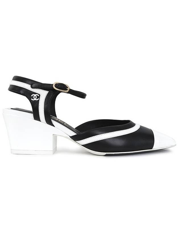 Black White CC Logo Two tone Slingback G38846 - CHANEL - BALAAN 1