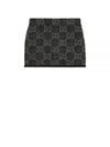 Women's GG Monogram Tweed A-Line Skirt Dark Grey - GUCCI - BALAAN 2