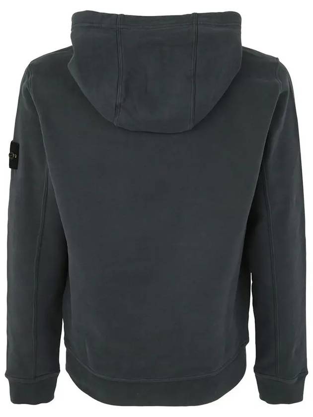 Snap Brushed Cotton Fleece Hoodie Lead Grey - STONE ISLAND - BALAAN 4