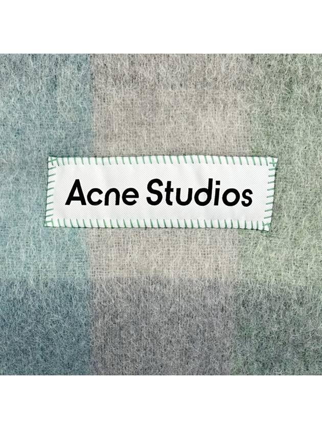 Mohair Check Muffler Turquoise Grey Mint - ACNE STUDIOS - BALAAN 4