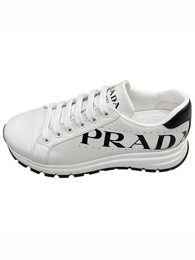 Vitello Soft Logo Leather Low Top Sneakers White - PRADA - BALAAN 2