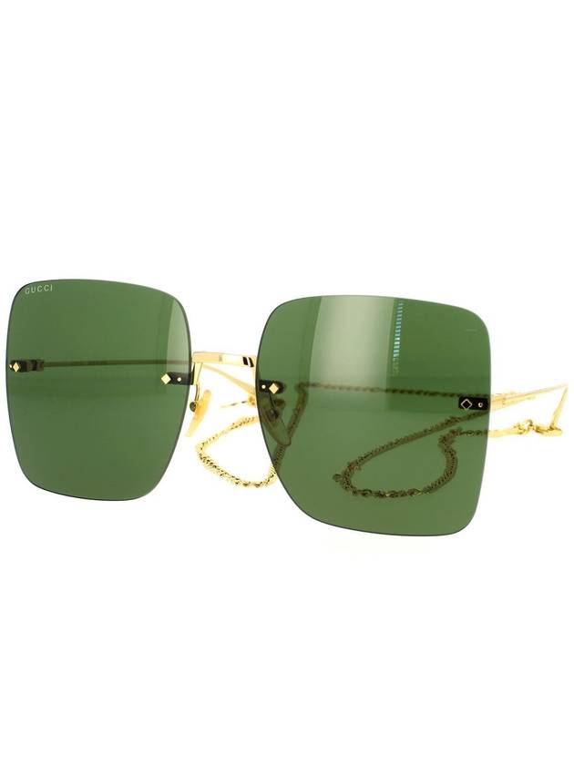 Eyewear Rimless Metal Sunglasses Green - GUCCI - BALAAN 3