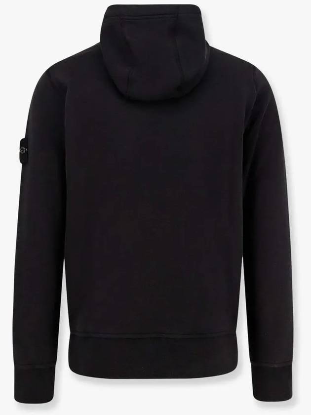 Organic Cotton Fleece Hood Black - STONE ISLAND - BALAAN 3