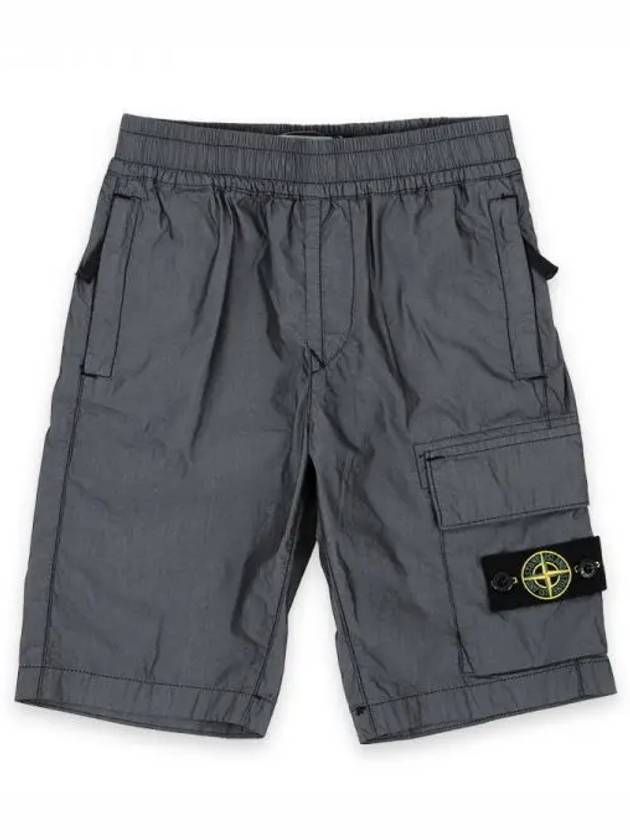 Stone Kids Waffen Patch Cargo Shorts Black 8016L0501 V0029 1055403 - STONE ISLAND - BALAAN 1