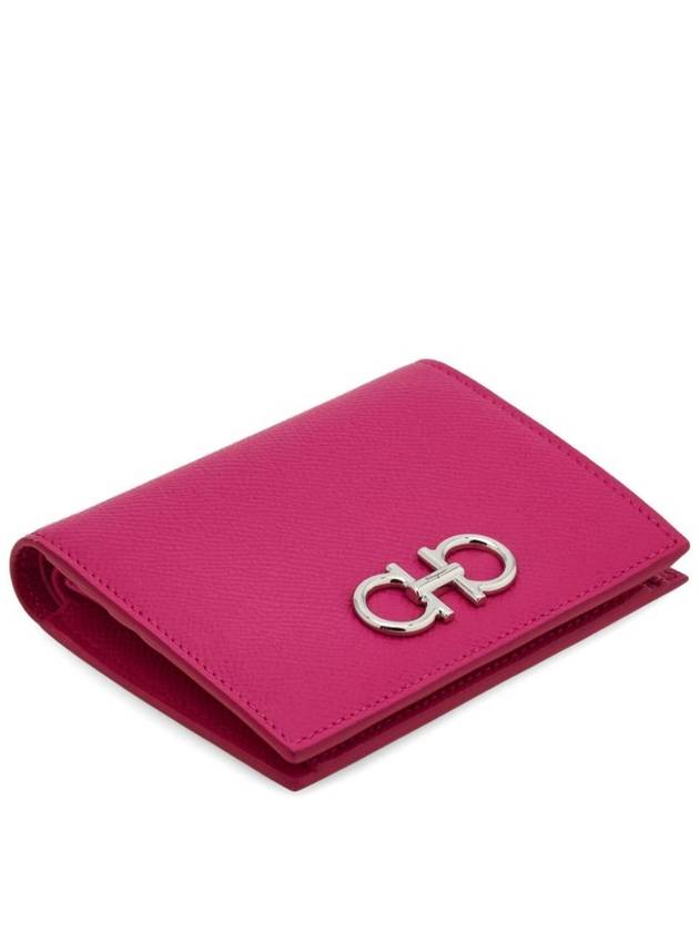 Gancini Compact Half Wallet Cherise Pink - SALVATORE FERRAGAMO - BALAAN 5