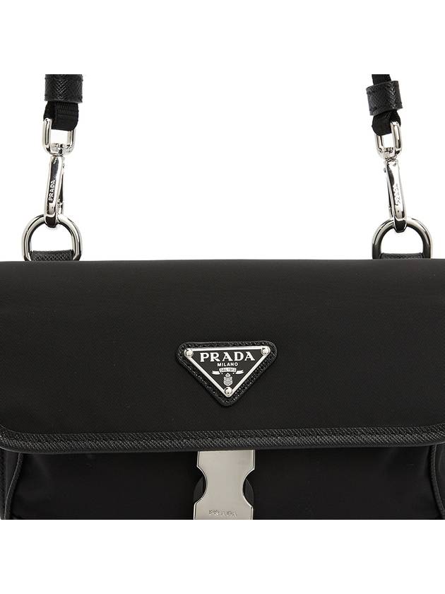 Re-Nylon Saffiano Leather Smartphone Case Cross Bag Black - PRADA - BALAAN 9