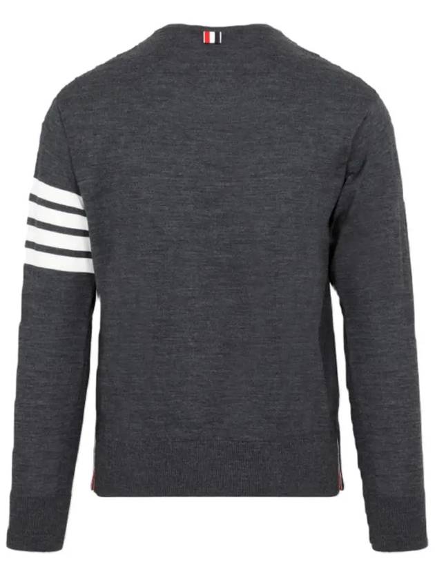 4 Bar Armband Classic Merino Wool Knit Top Dark Grey - THOM BROWNE - BALAAN 4