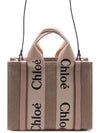 Woody Small Canvas Tote Bag Pink Beige - CHLOE - BALAAN 3