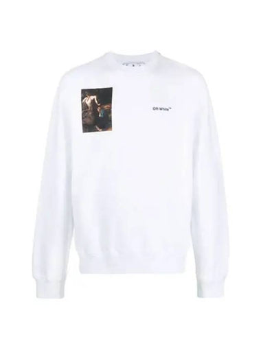 Caravaggio Slim Crew Neck Sweatshirt White - OFF WHITE - BALAAN 1