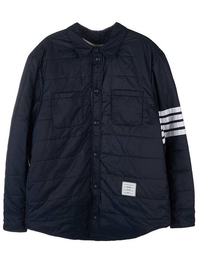 4 Bar Reversible Shirt Jacket Navy - THOM BROWNE - BALAAN 2