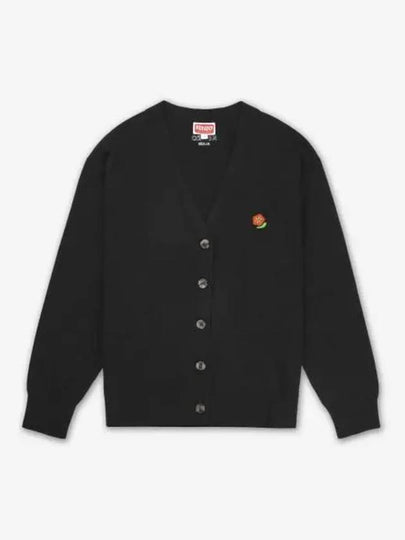 Pop Embroidered Wool Cardigan Black - KENZO - BALAAN 2