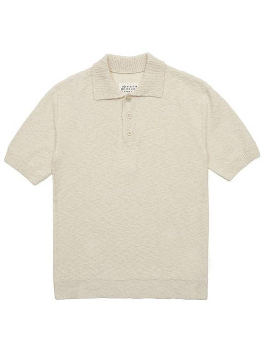 Nostalgic Boucle Knit Polo Shirt Off White - MAISON MARGIELA - BALAAN 2