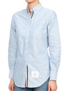 Button Down Cotton Oxford Long Sleeve Shirt Light Blue - THOM BROWNE - BALAAN 4