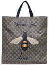 Women s 450950 PVC BEE Printing Soft GG Supreme Shopper Tote Bag Shoulder Strap - GUCCI - BALAAN 1