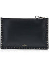 Rockstud Clutch Bag Black - VALENTINO - BALAAN.