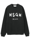 Milano Logo Print Sweatshirt Black - MSGM - BALAAN 2