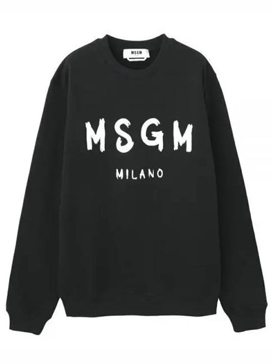 Milano Logo Print Sweatshirt Black - MSGM - BALAAN.
