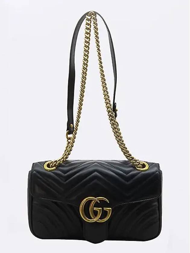 443497 GG Marmont Small Matelasse Quilted Gold Chain Shoulder Bag - GUCCI - BALAAN 2