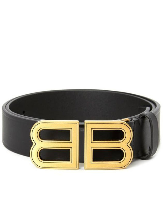 Logo Buckle Leather Belt Black - BALENCIAGA - BALAAN 2