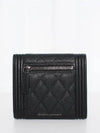 Boy  Small Flap Wallet Caviar Leather & Ruthenium Black - CHANEL - BALAAN 6