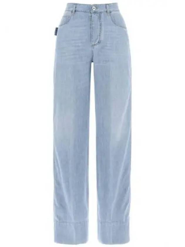 Wide Leg Denim Jeans Light Bleach - BOTTEGA VENETA - BALAAN 2