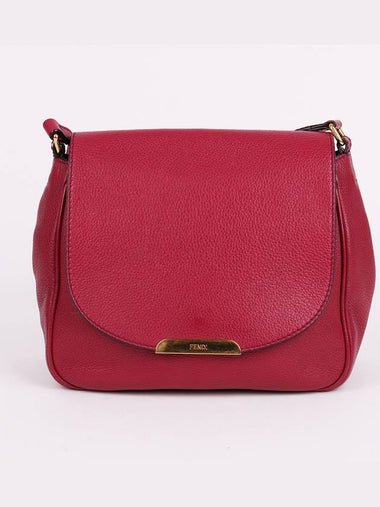 Gold logo burgundy square cross bag 8BT214 - FENDI - BALAAN 1