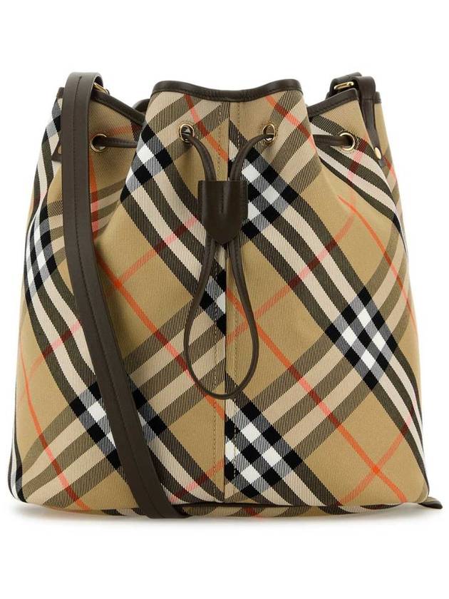 Check Cotton Bucket Bag Beige - BURBERRY - BALAAN 2