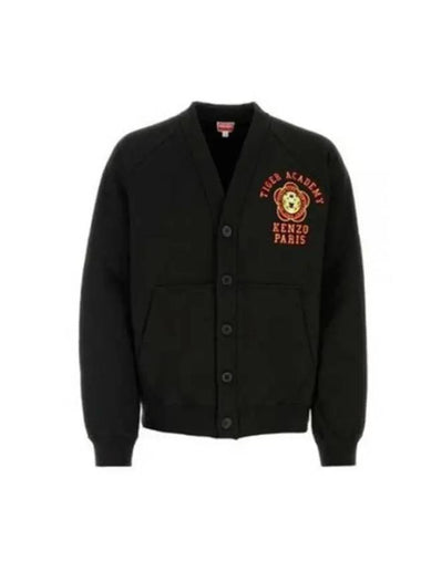 Tiger Academy Cotton Cardigan Black - KENZO - BALAAN 1