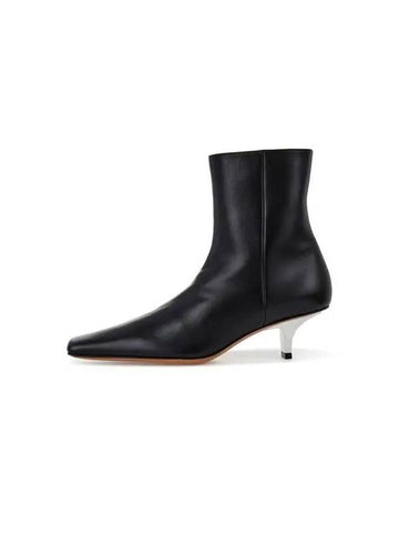 Stiletto heel leather ankle boots black - MARNI - BALAAN 1