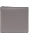 Men's V Logo Calf Leather Half Wallet Grey - VALENTINO - BALAAN 5