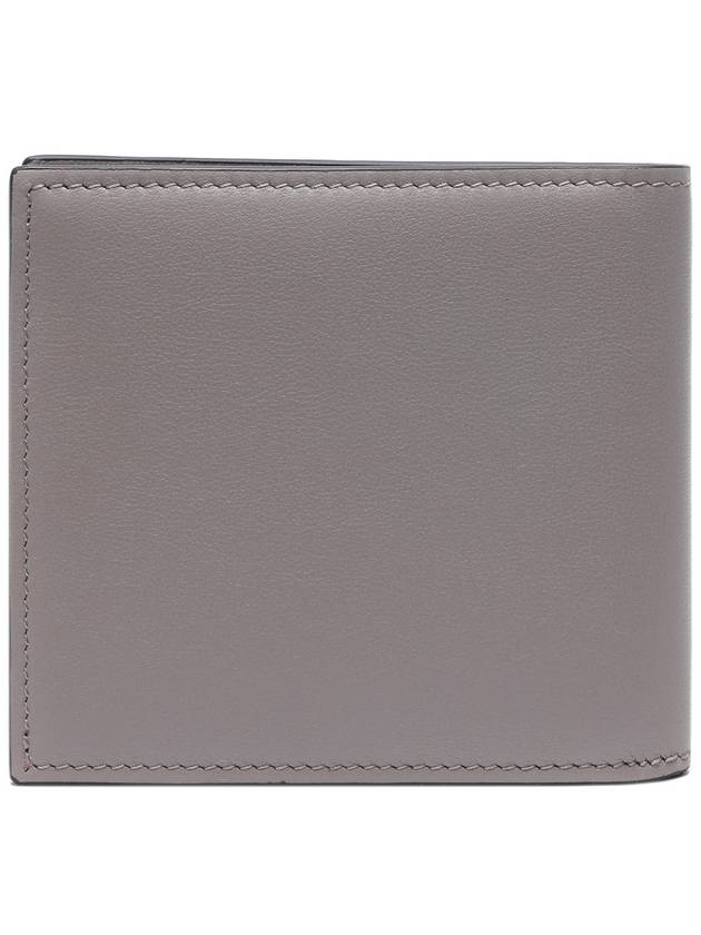 Men's V Logo Calf Leather Half Wallet Grey - VALENTINO - BALAAN 5