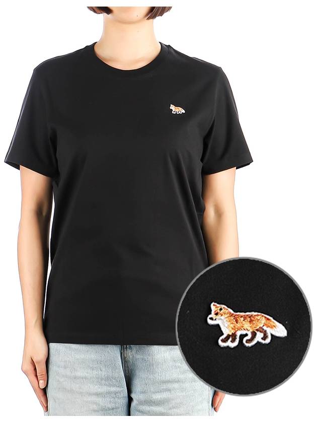 Baby Fox Patch Regular Short Sleeve T-Shirt Black - MAISON KITSUNE - BALAAN 2