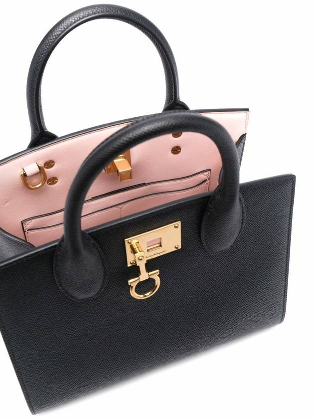 Gancini Studio Box Tote Bag Black Bonbon - SALVATORE FERRAGAMO - BALAAN 6